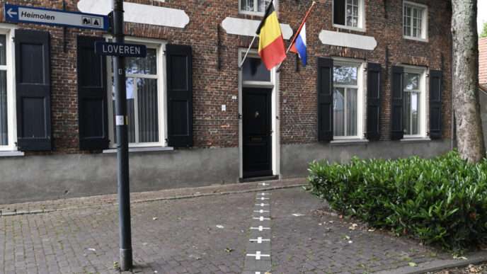 Belgium and Niederlande border in Baarle Nassau