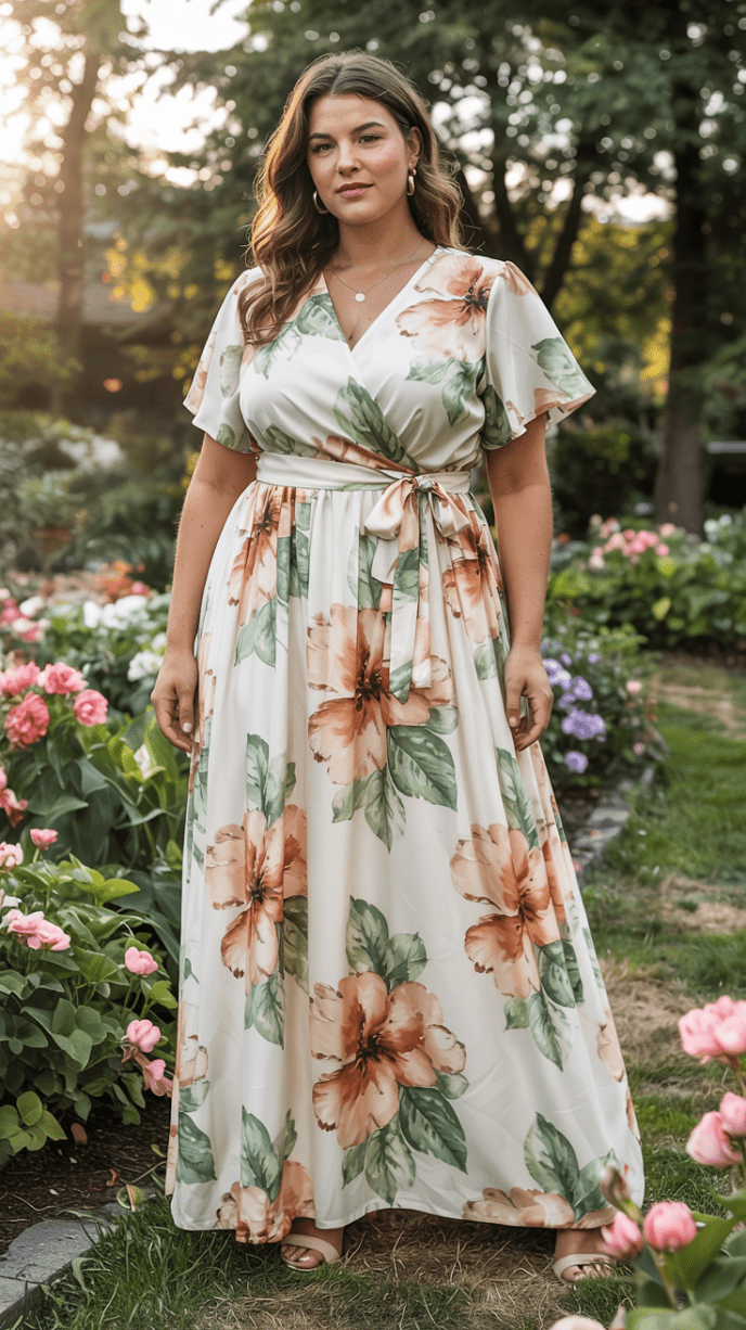 Boho Print Plus Size Maxi Dress