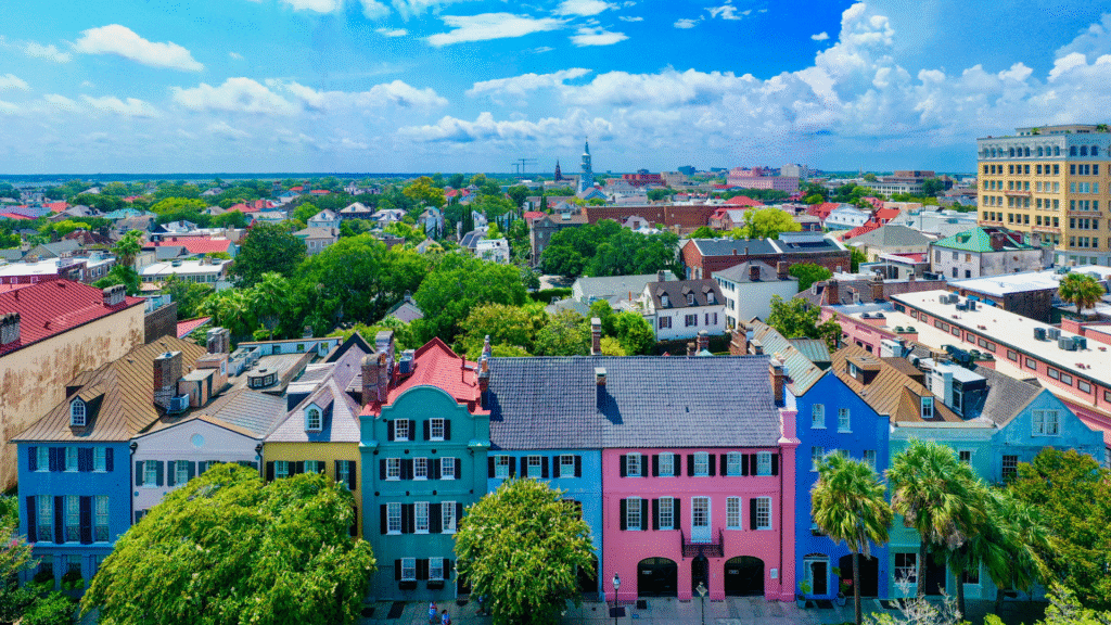 10. Rainbow Row – Charleston, South Carolina, USA
