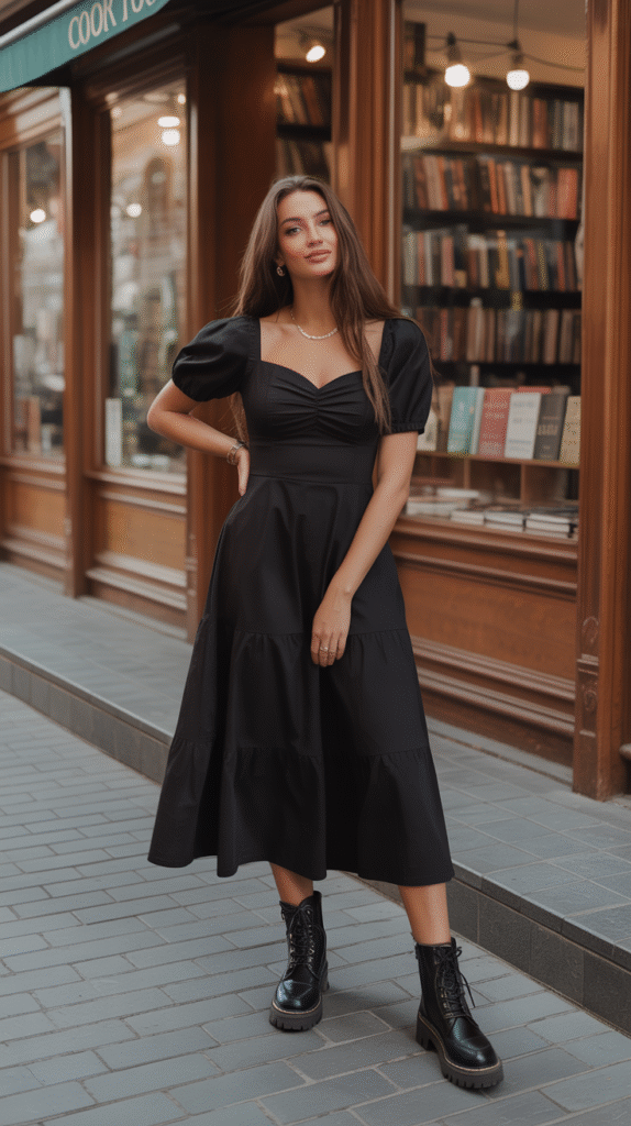 Puff Sleeve Midi Dresses