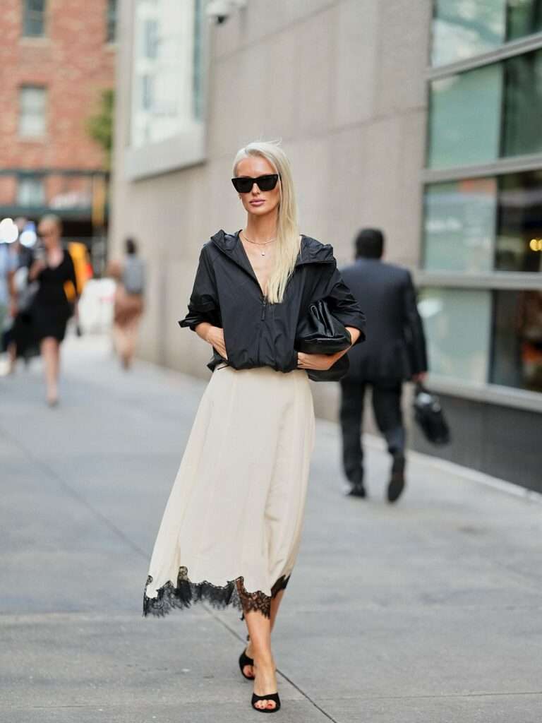 Satin Skirt with Edge