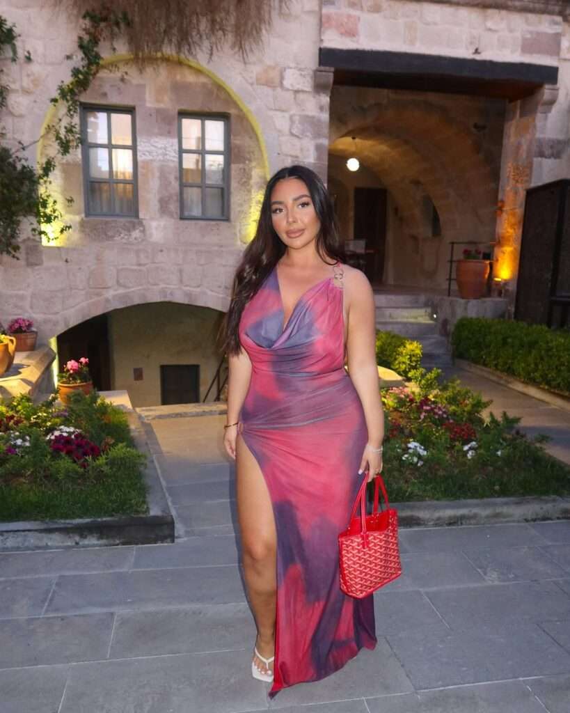 14. Draped High-Slit Evening Dress