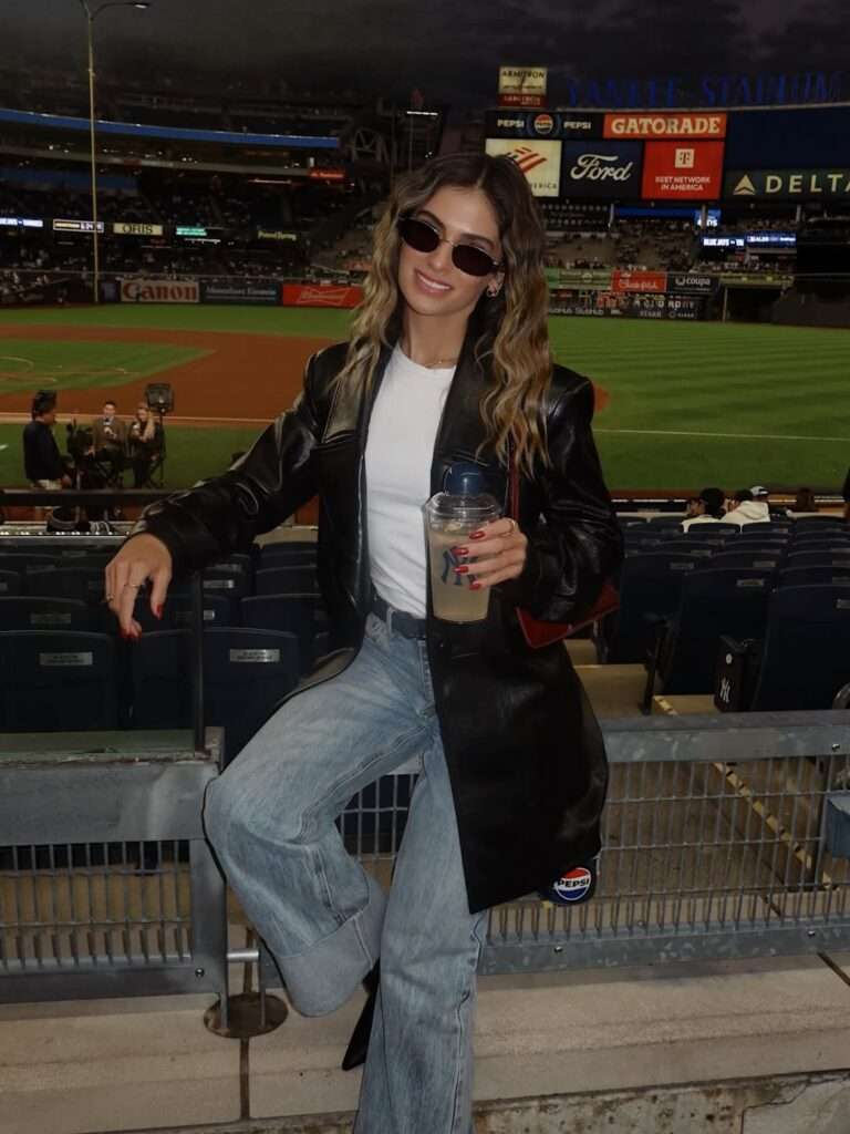 13. White Tee, Light-Wash Jeans, and a Black Leather Blazer