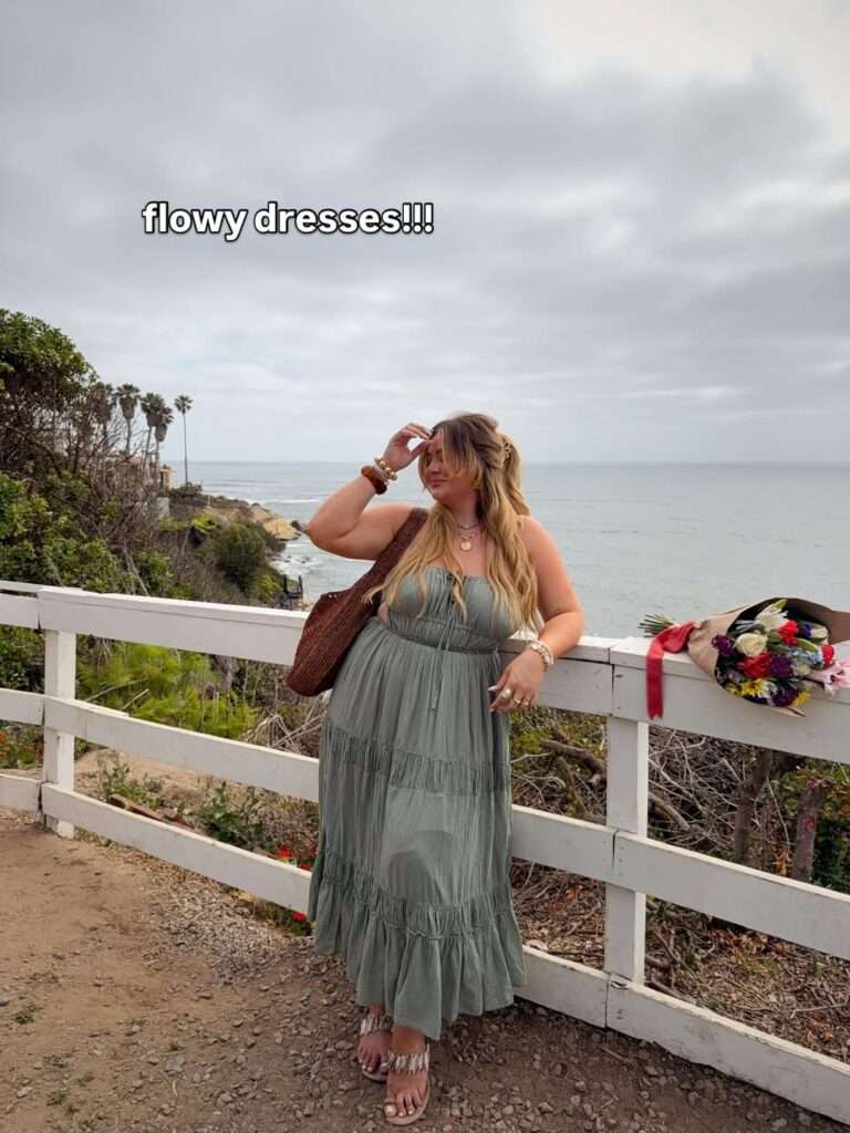 16. Sage Green Flowy Maxi Dress