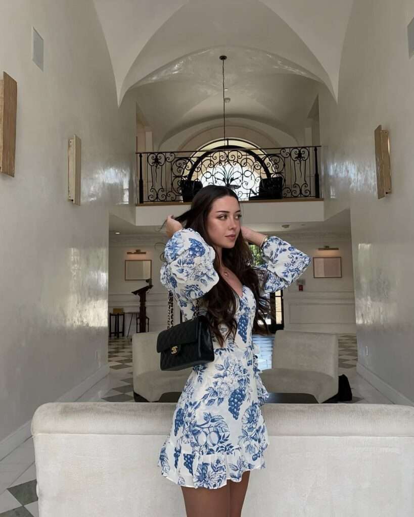 Blue and White Floral Mini Dress